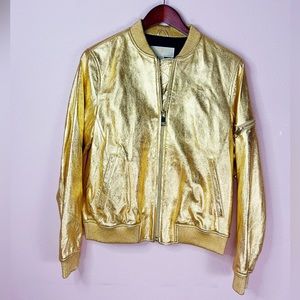 Michael Kors Gold Varsity Jacket ✨Brand New